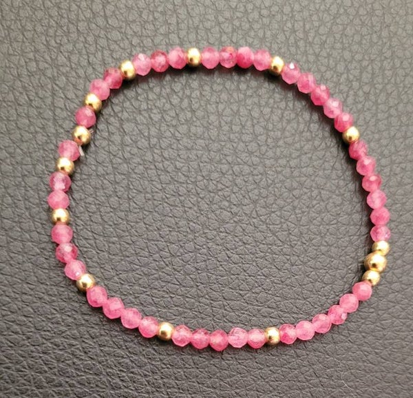 Bracelet élastique en perles tourmaline