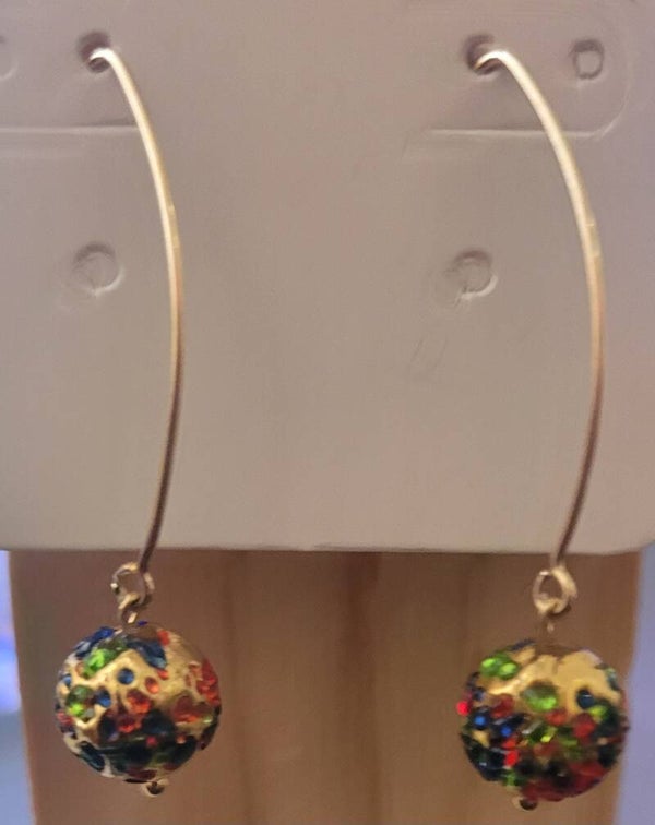 Boucles d'oreilles pendantes en gold filled verre de murano