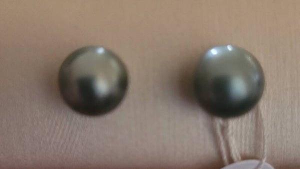 Boucles d'oreilles en Argent perles de tahiti