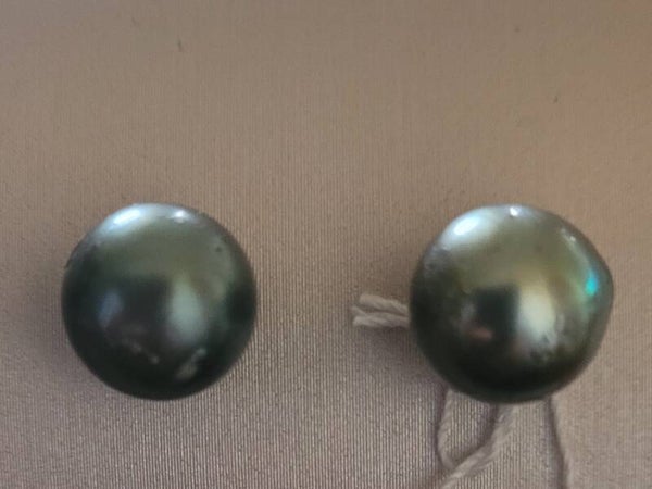 Boucles d'oreilles en Argent perles de tahiti