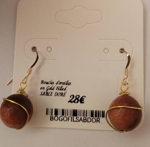 Boucles d'oreilles pendantes en gold filled sable doré