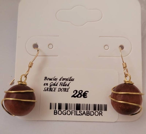 Boucles d'oreilles pendantes en gold filled sable doré