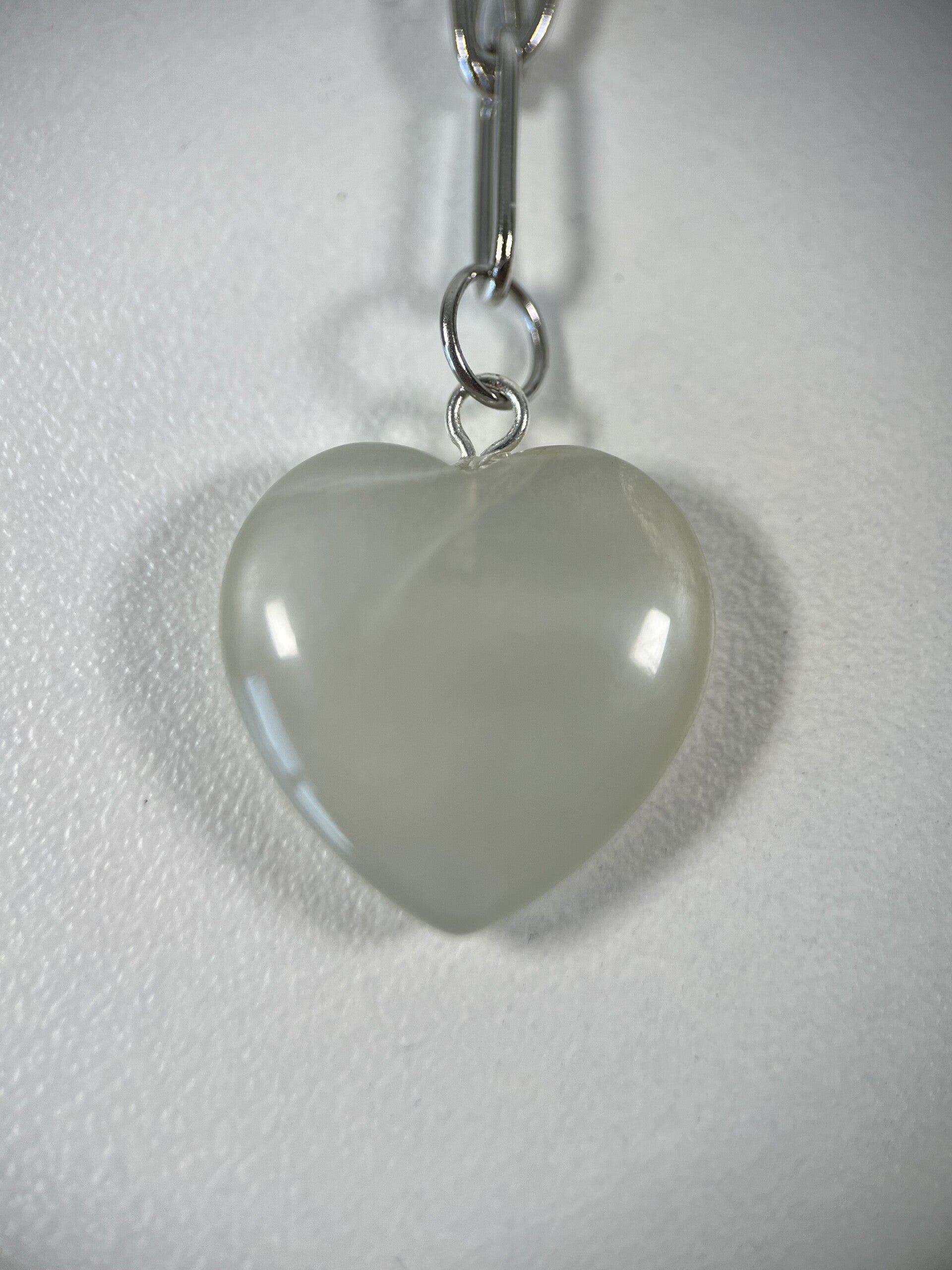 Groene maansteen zilveren ketting