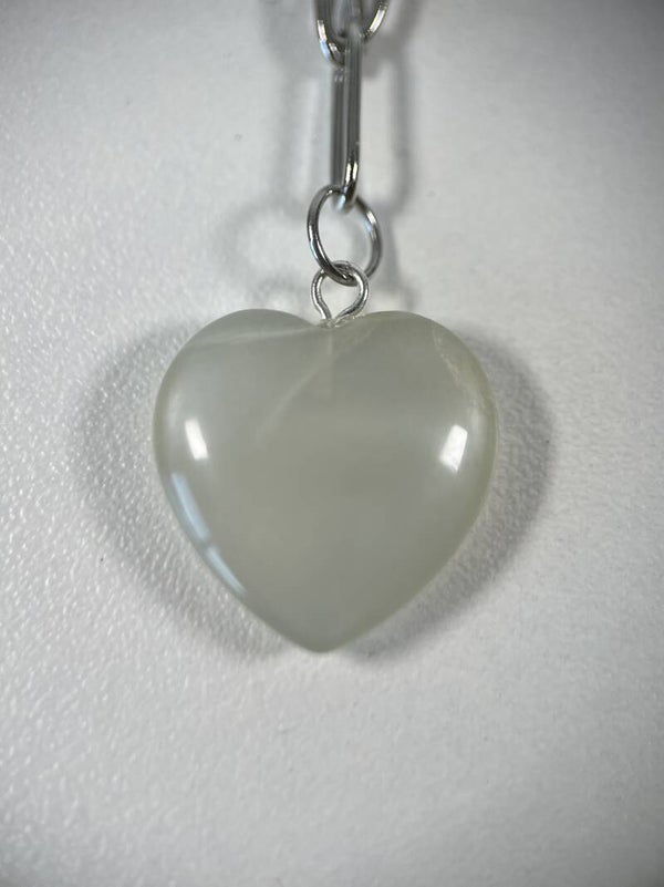 Groene maansteen zilveren ketting