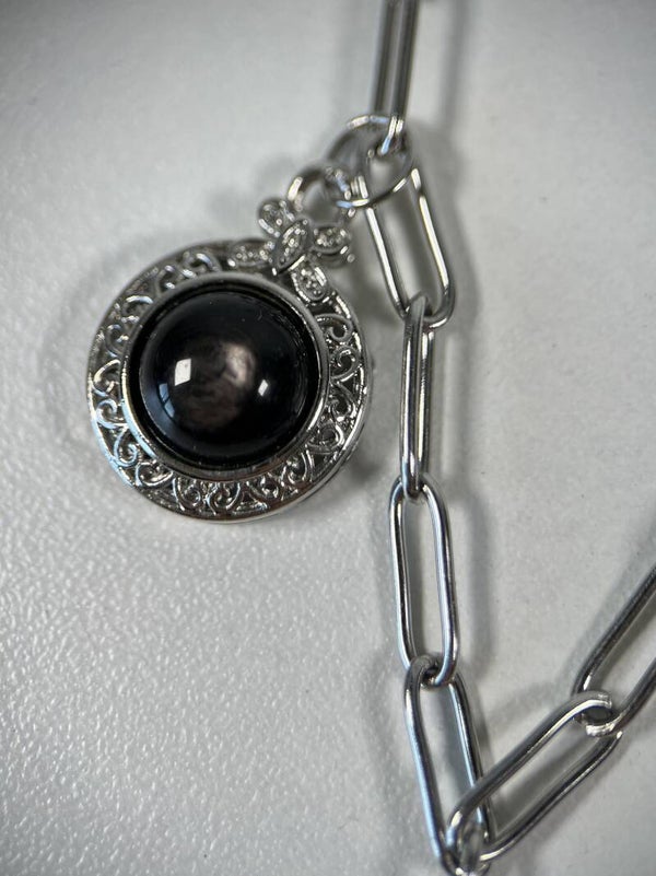 Hypersteen zilveren ketting