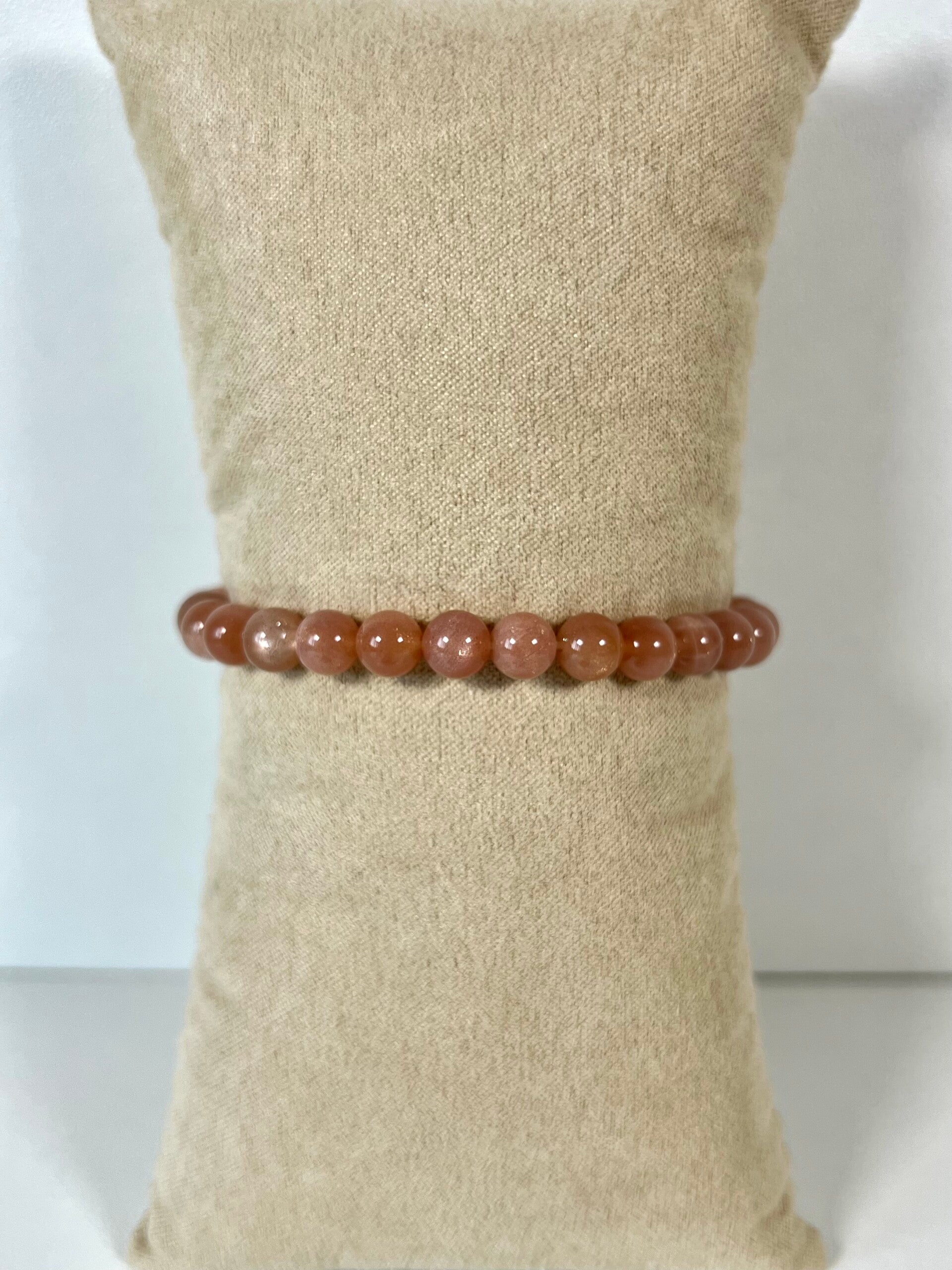 Perzik maansteen armband