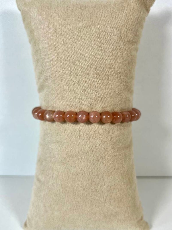 Perzik maansteen armband