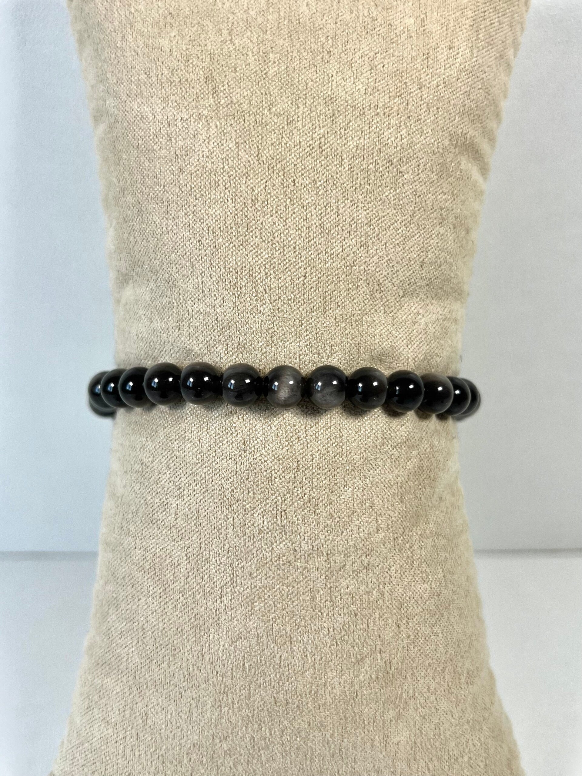 Zilver obsidiaan armband