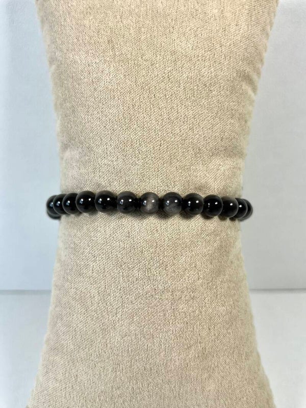 Zilver obsidiaan armband