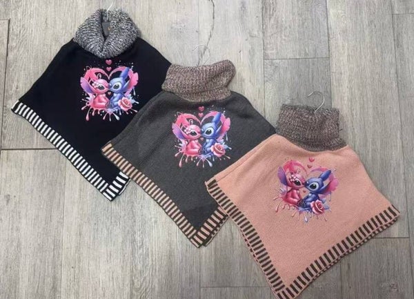 Kinder Poncho Roze