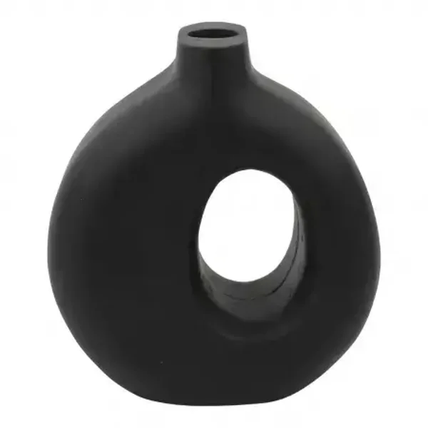 Earthware houten vaas Abstract S