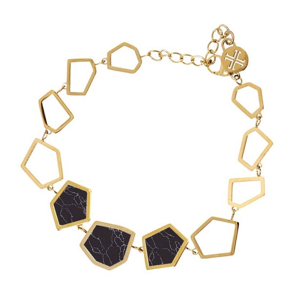 Anartxy armband Almaluez negro goldplated