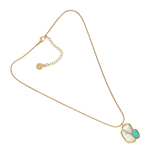 Anartxy ketting Aqua Maldives goldplated