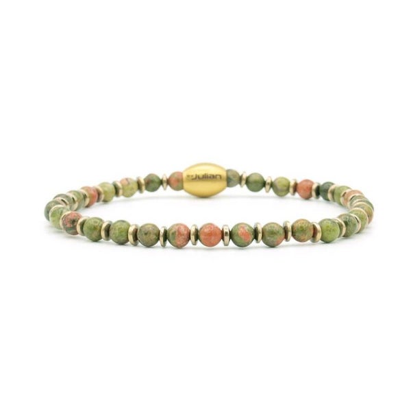 By Julian armband Empat Dua Gold Unakite
