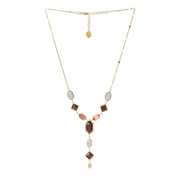 Anartxy ketting Gleam Tie marron goldplated