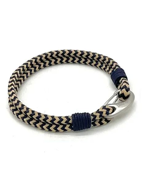 GLUNT Nautical Bracelet Navy/Camel-Navy