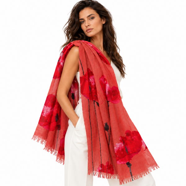 Inn Bamboo sjaal Schiele Rosso Segnale