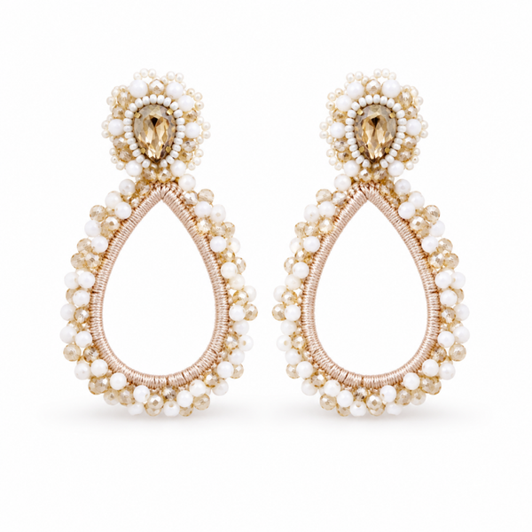Paulie Pocket oorbellen Lauren Stone - beige
