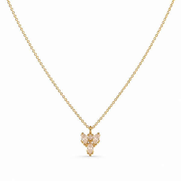 Muja Juma goldplated zilveren ketting met natuursteen