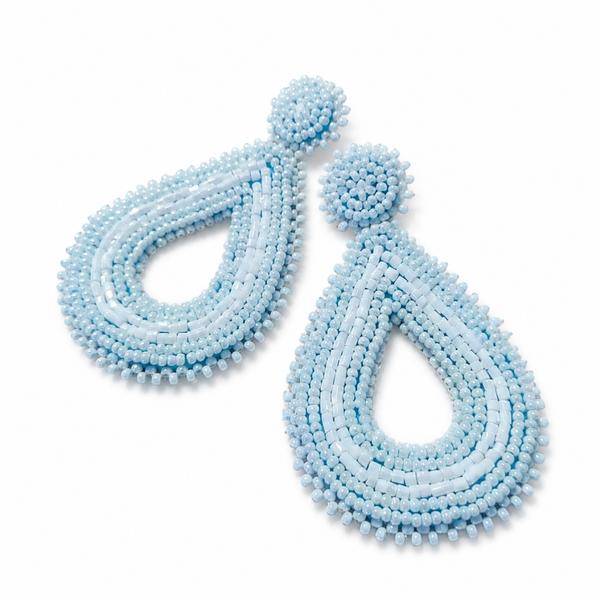 Paulie Pocket oorbellen Light Blue Beads