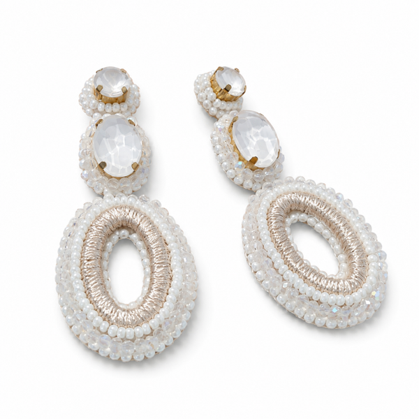 Paulie Pocket oorbellen Ivy Stone- White