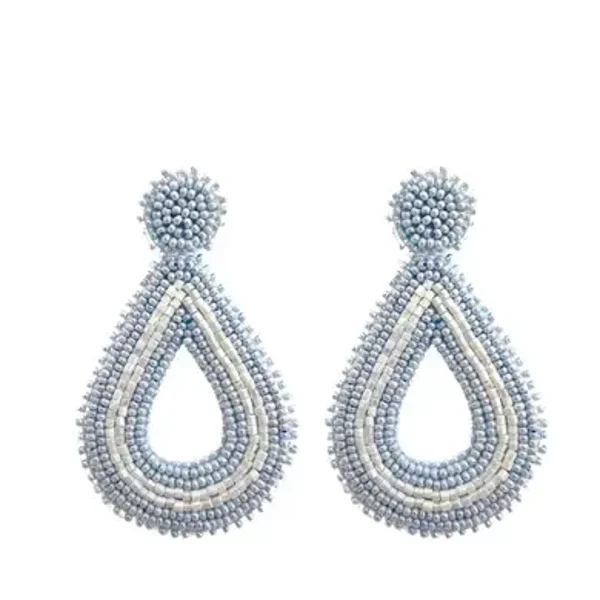 Paulie Pocket oorbellen Light Blue Beads