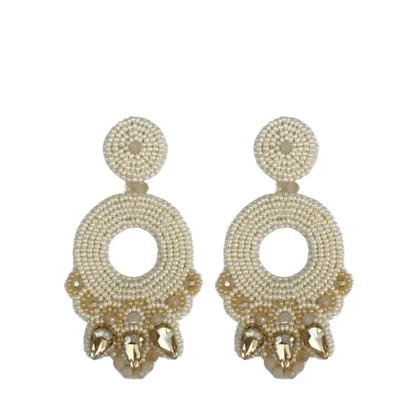 Paulie Pocket oorbel Statement Spark Light Beige