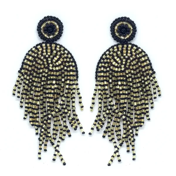 Paulie Pocket oorbel Statement Beads Gold-Black