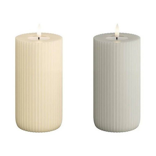 Deluxe Homeart realflame LED solid striped candle 8 x 15 cm