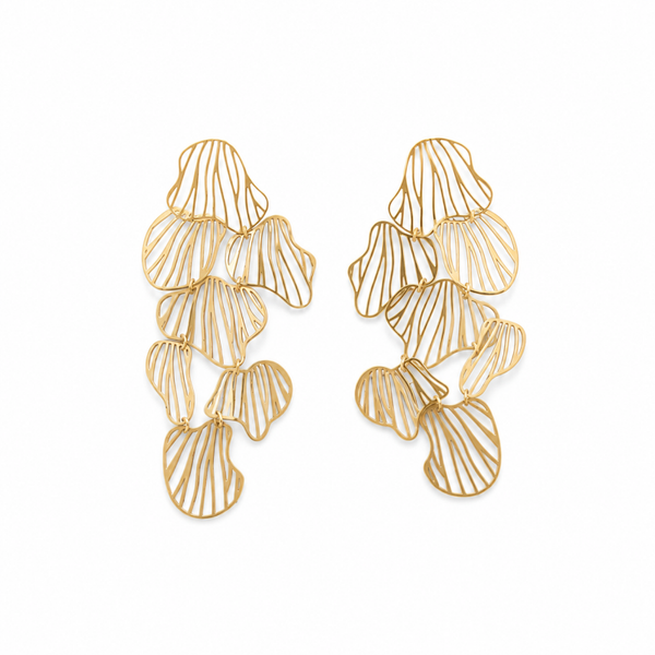 VTL oorbellen Amber goldplated