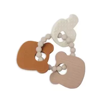 Jollein bijtring siliconen sleutelbos Teddy Bear