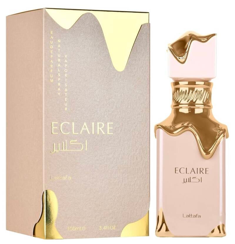 alt="Perfume Eclaire de Lattafa, fragancia elegante y asequible con notas dulces y cremosas, ideal para quienes buscan un perfume femenino con un toque sofisticado."