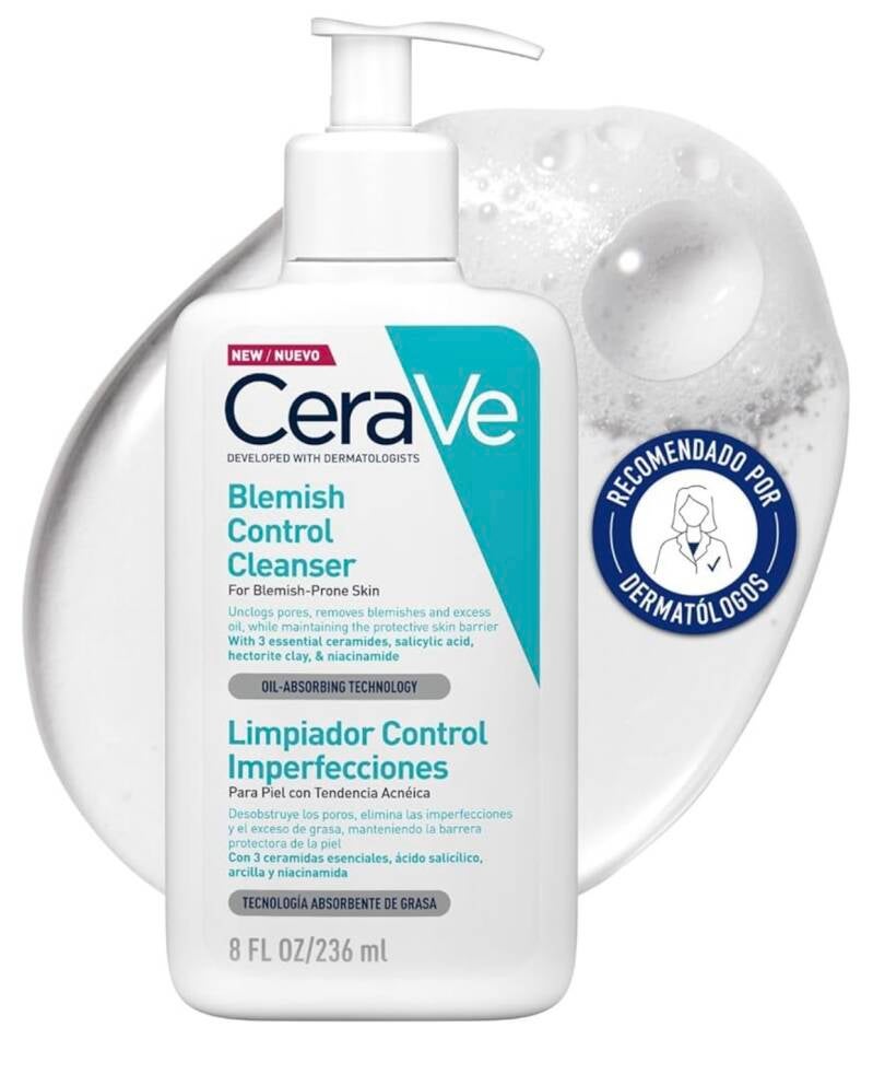 alt="CeraVe Gel Limpiador Anti-Imperfecciones con ácido salicílico y niacinamida. Ideal para piel grasa y con acné."
