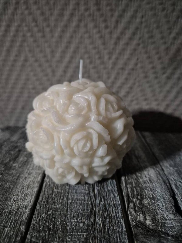 Grote rozen bol geurkaars
