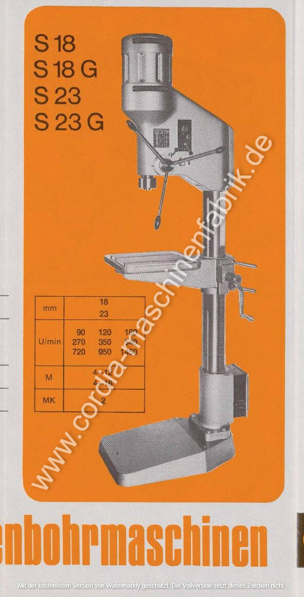 CORDIA S-18 S-18G S-23 S-23G