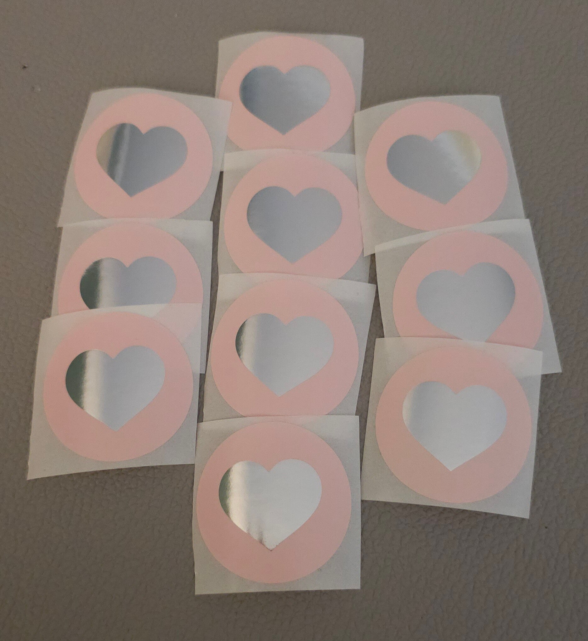 Sticker 'rond hart zilver'