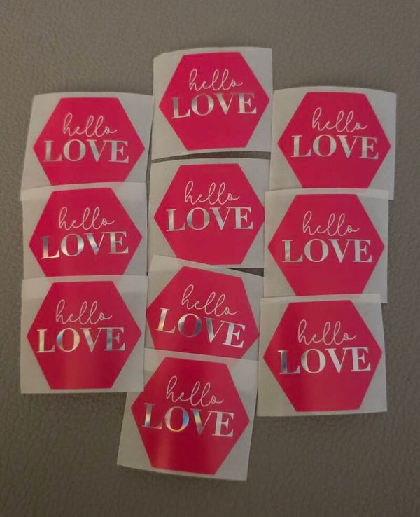 Sticker 'zeshoek hello love'