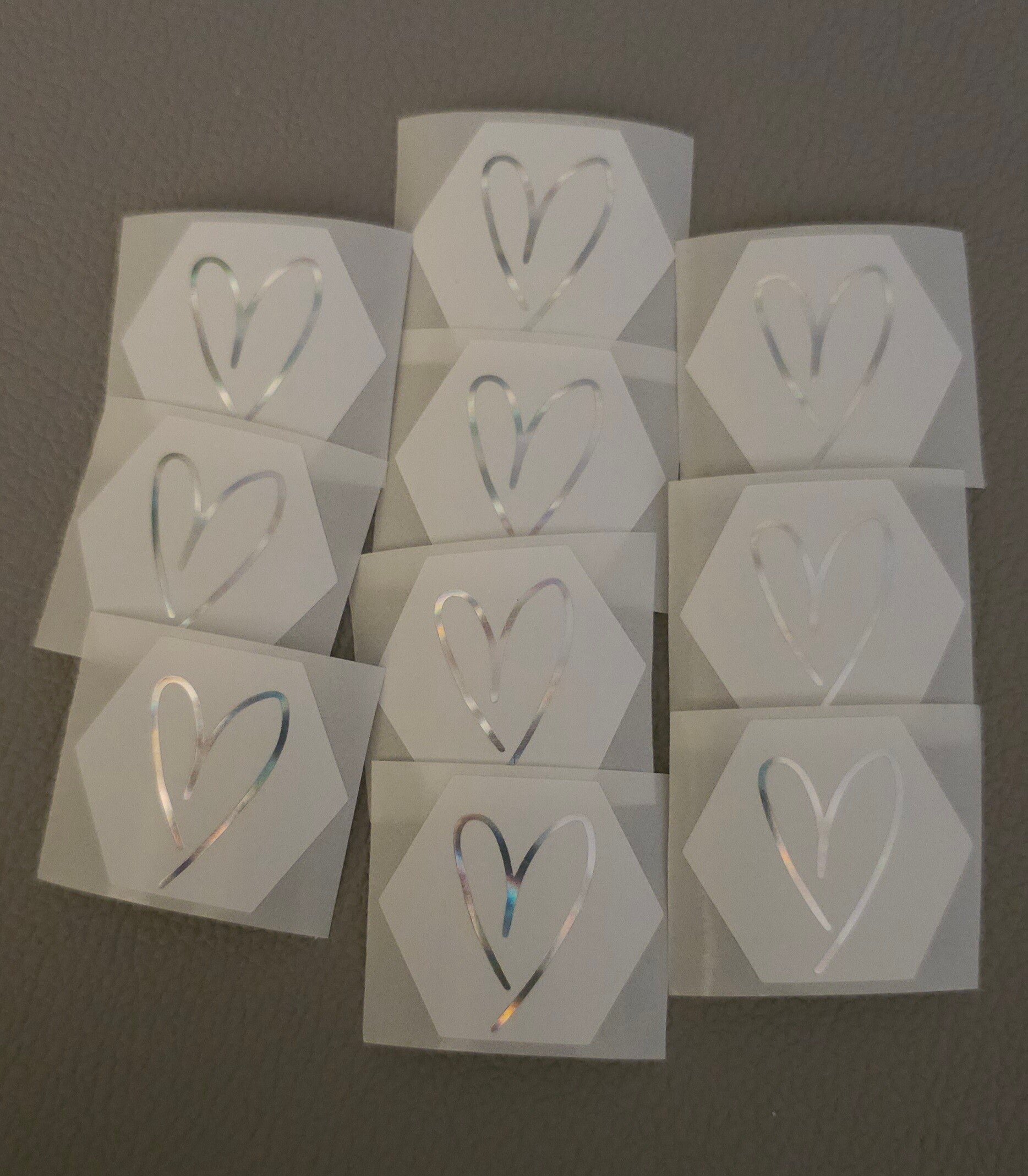 Sticker 'zeshoek hart zilver'