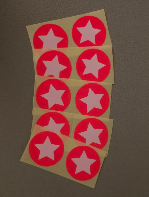 Sticker 'ster neon roze'