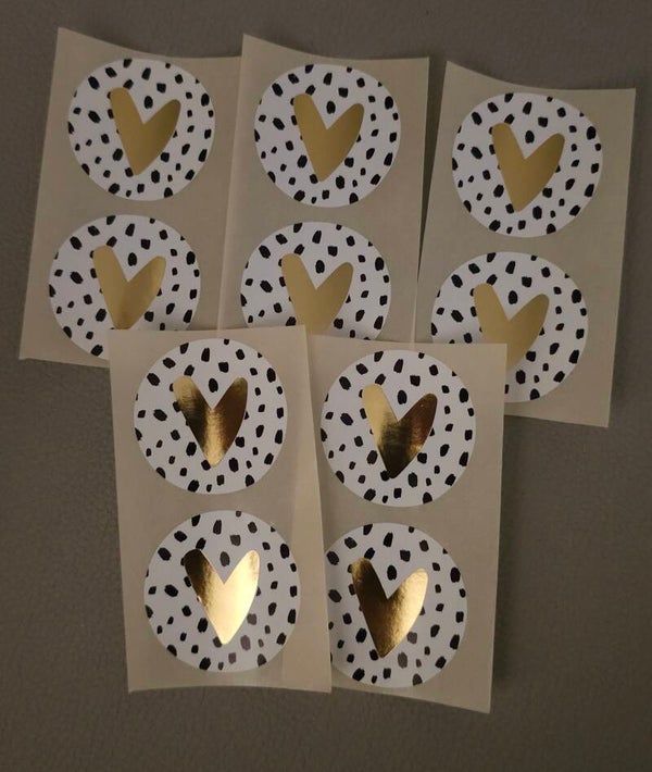 Sticker 'hart goudfolie'