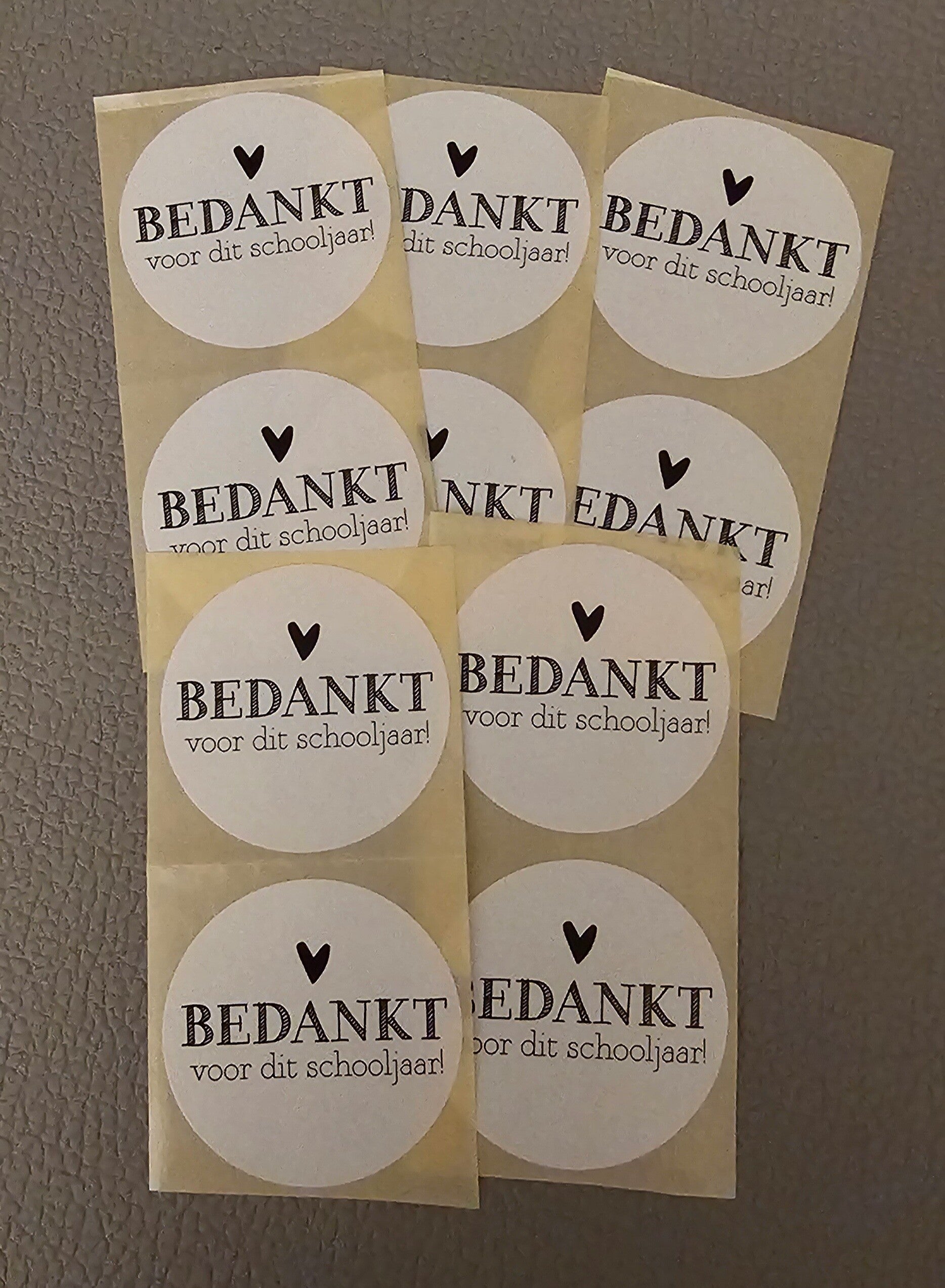 Stickers 'Bedankt wit'