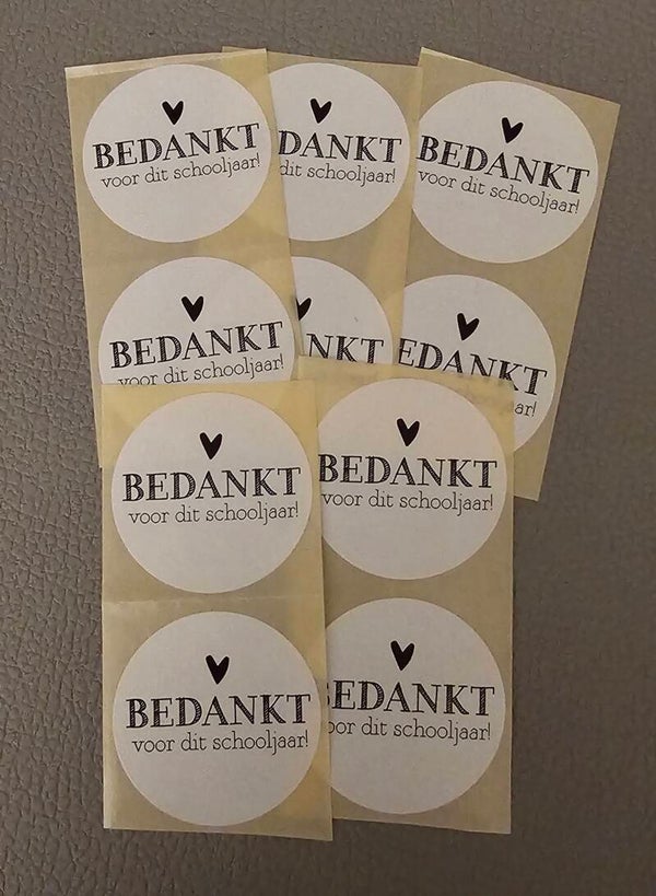 Stickers 'Bedankt wit'