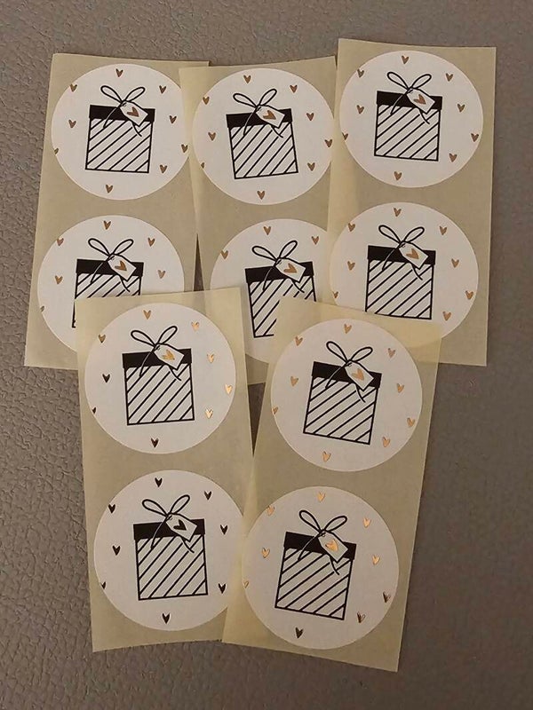 Stickers 'Cadeau goudfolie'