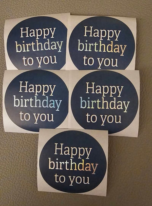 Sticker 'happy bday blauw'