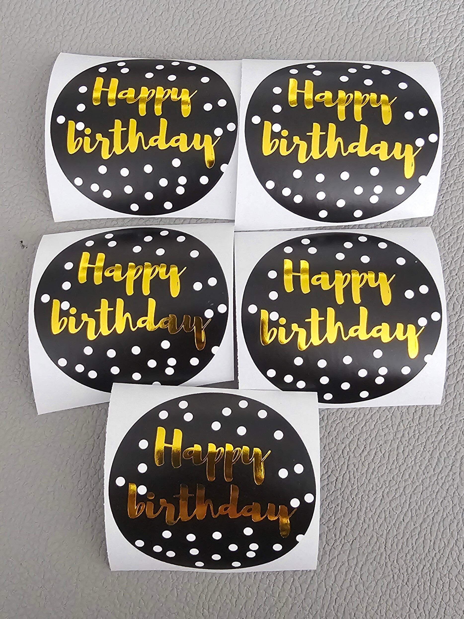 Sticker 'happy bday gold'