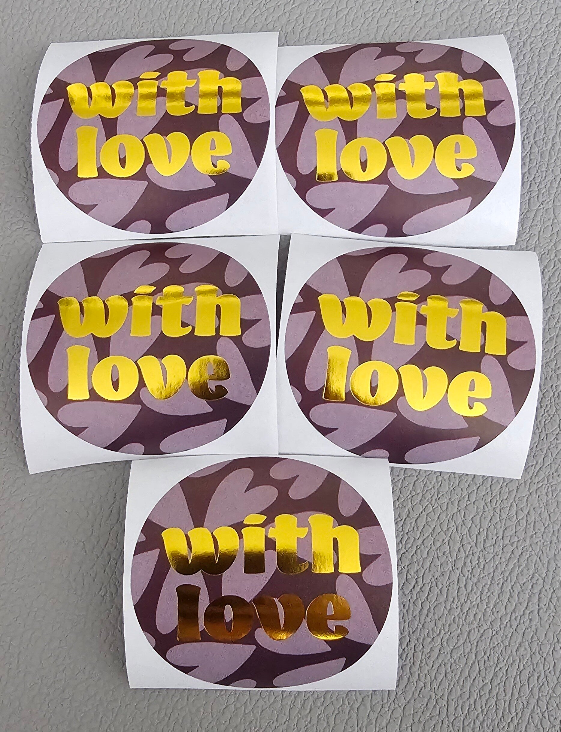 Sticker 'with love purple'
