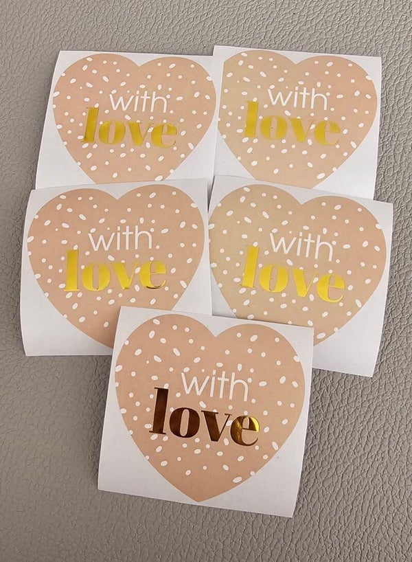 sticker 'with love gold'
