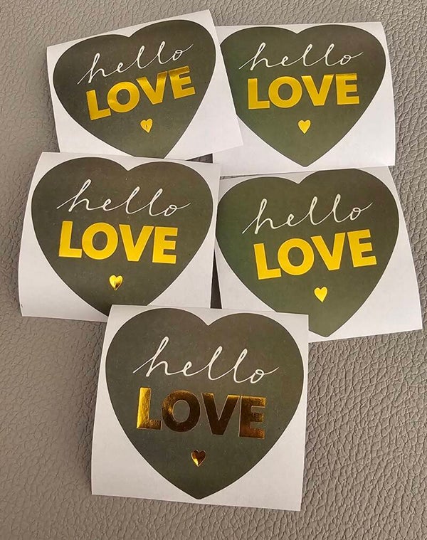 Sticker 'hello love gold'