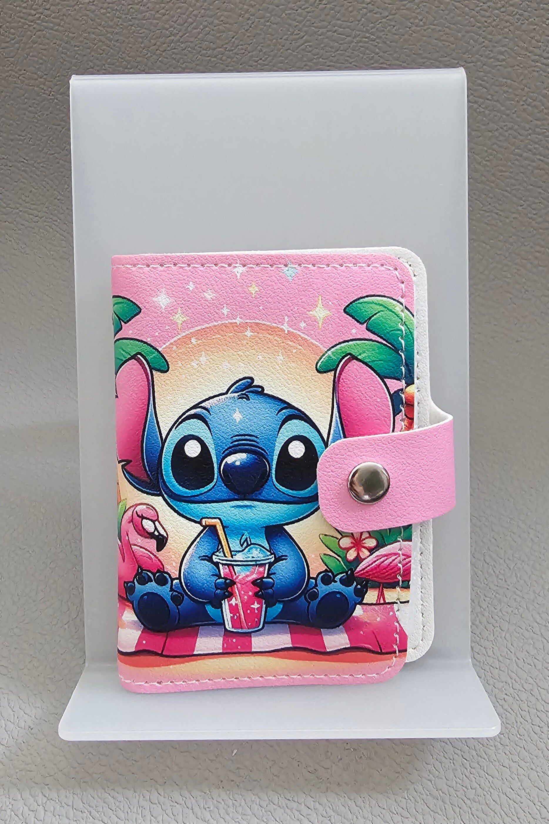 Pasjeshouder 'Stitch roze'