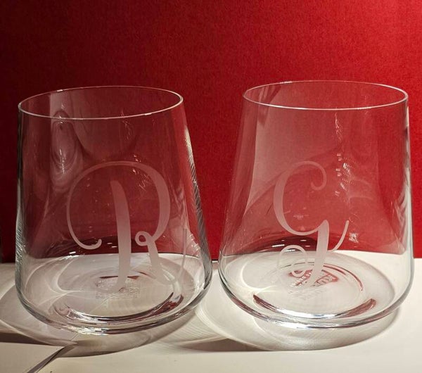 Glas met letter of naam